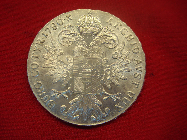 1780 Maria Theresa Silver Thaler Restrike - AU Condition .833 Fine