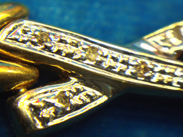 Pre-Owned Two Tone Diamond Accent Bracelet (7 1/2