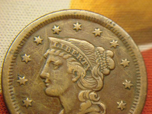 1847 Braided Hair Large Cent - Authentic U.S. Copper Coin (Nice Condition)