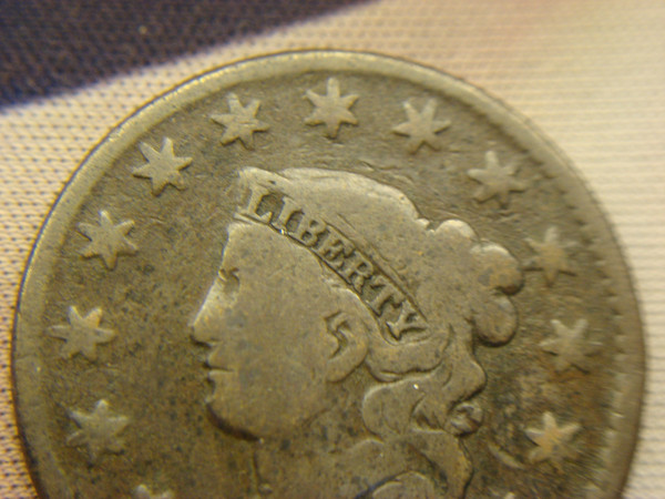 1833 Coronet Head Large Cent - Original Copper USA Coin (Nice Patina)