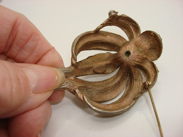 Vintage Signed Dalsheim Brooch with Watermelon Stone - 1960s Estate Find