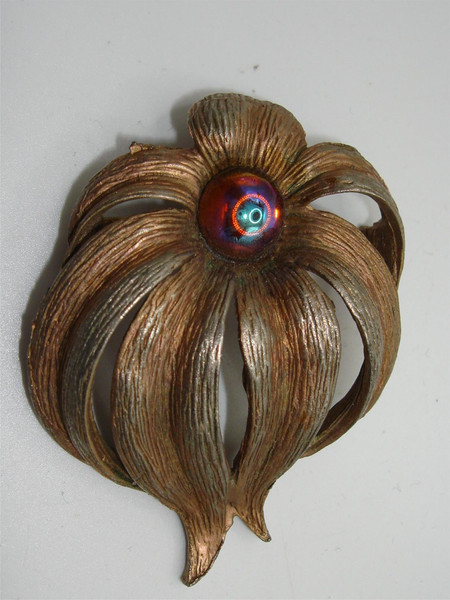 Vintage Signed Dalsheim Brooch with Watermelon Stone - 1960s Estate Find