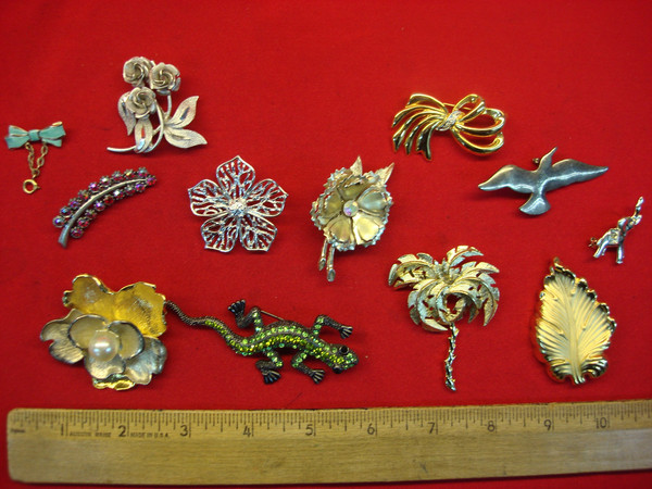 Estate Jewelry Collection: 10 Unique & Usable Vintage Costume Pins