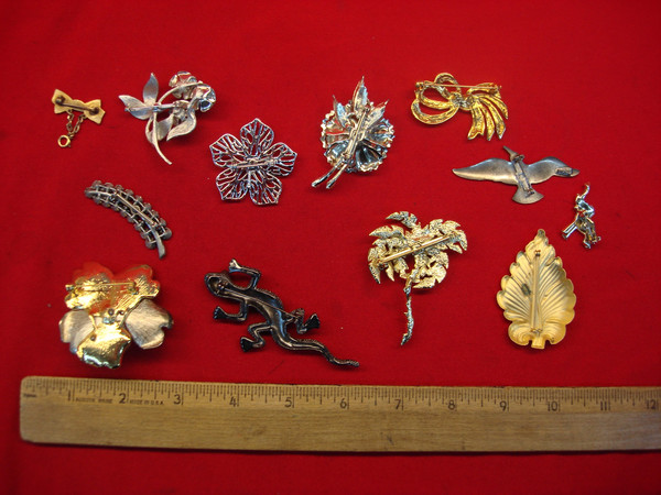 Estate Jewelry Collection: 10 Unique & Usable Vintage Costume Pins