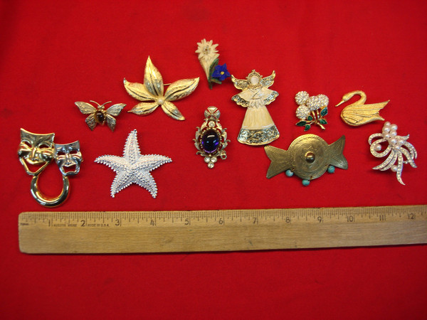 Vintage Estate Jewelry Collection: 10 Unique Costume Pins