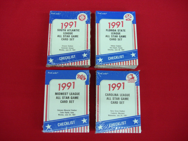 1991 ProCards All-Star Set Collection (4 Sets) - Minor League Baseball - Chipper Jones, Delgado & More
