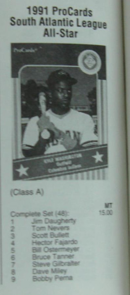 1991 ProCards All-Star Set Collection (4 Sets) - Minor League Baseball - Chipper Jones, Delgado & More