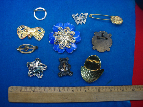 Vintage Costume Pin Lot of 10 - Unique & Usable Estate Jewelry Finds