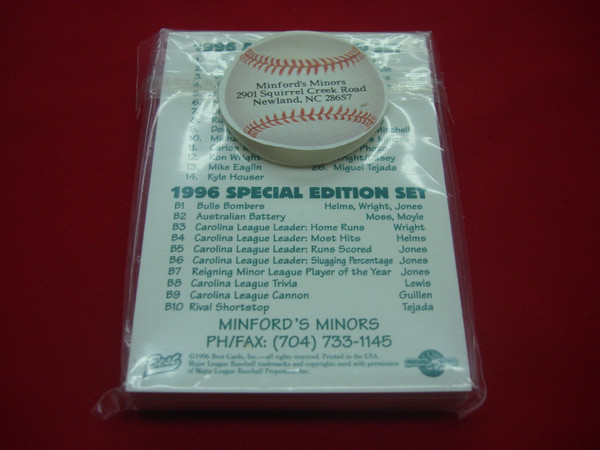 1996 Carolina League All-Star Set w/ Jose Guillen B9 Insert (Jones, Tejada, Casey) -  Sponsor Version