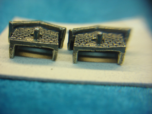 Handcrafted Pewter Birdhouse Earrings by Jim Clift - Unique & Detailed Artisan Design