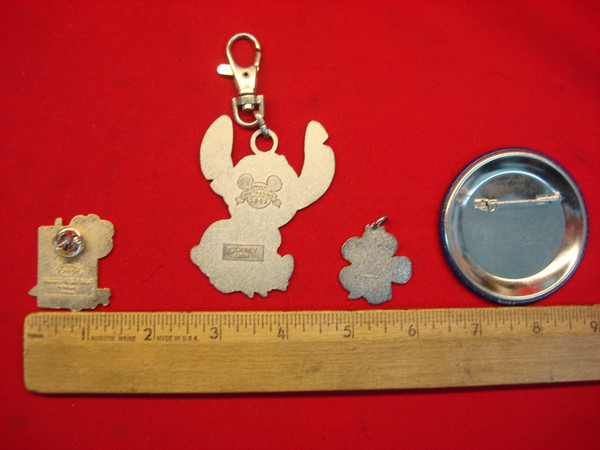 Disney Cruise Line & Character Lot: Stitch, Bambi, Thumper Button + Pendant (Excellent Condition)