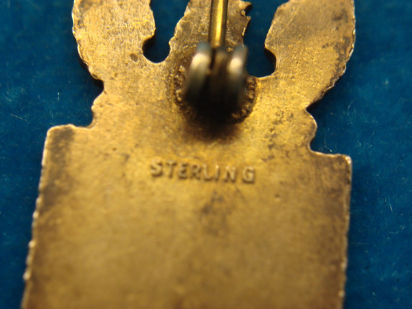 Vintage WWII US Army Air Force Sterling Silver Pilot Training Lapel Pin - Enamel
