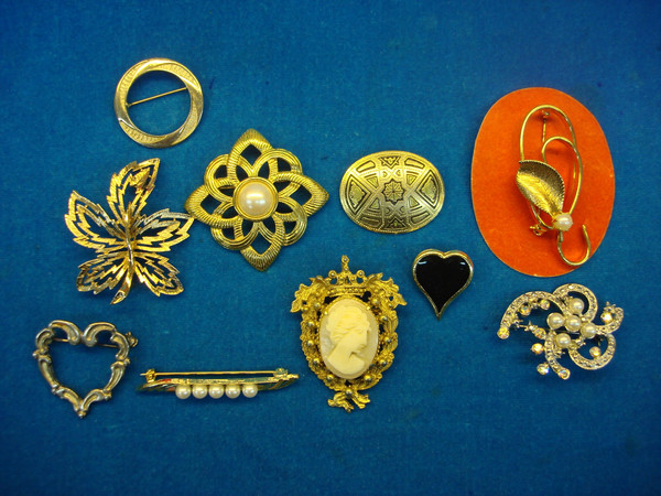 Vintage Costume Pin Lot of 10 - Unique & Collectible Accessories