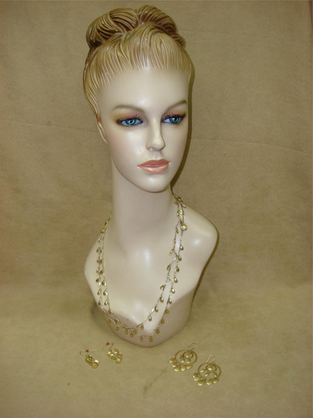 Vintage Ralph Lauren Gold-Tone Tear Drop Necklace & Earrings Set - Estate Find
