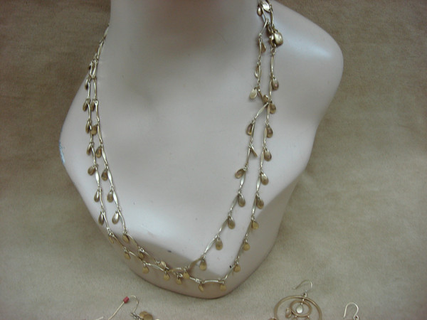 Vintage Ralph Lauren Gold-Tone Tear Drop Necklace & Earrings Set - Estate Find