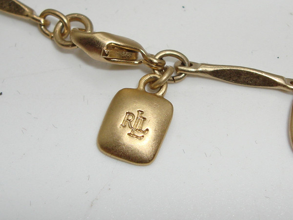Vintage Ralph Lauren Gold-Tone Tear Drop Necklace & Earrings Set - Estate Find