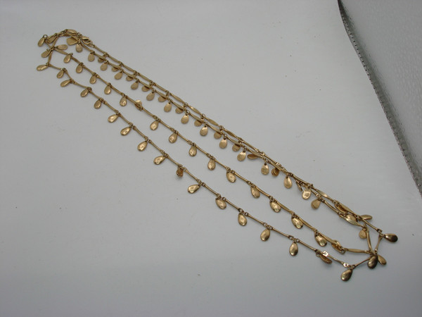 Vintage Ralph Lauren Gold-Tone Tear Drop Necklace & Earrings Set - Estate Find
