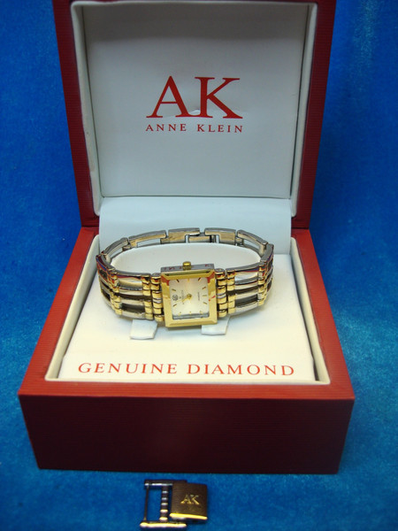 Anne Klein Women's Fashion Watch - Gold & Silver-Tone, Diamond Accents, Excellent Condition