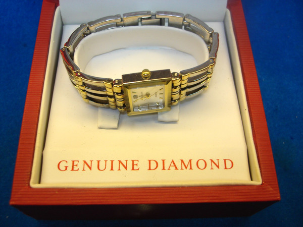 Anne Klein Women's Fashion Watch - Gold & Silver-Tone, Diamond Accents, Excellent Condition