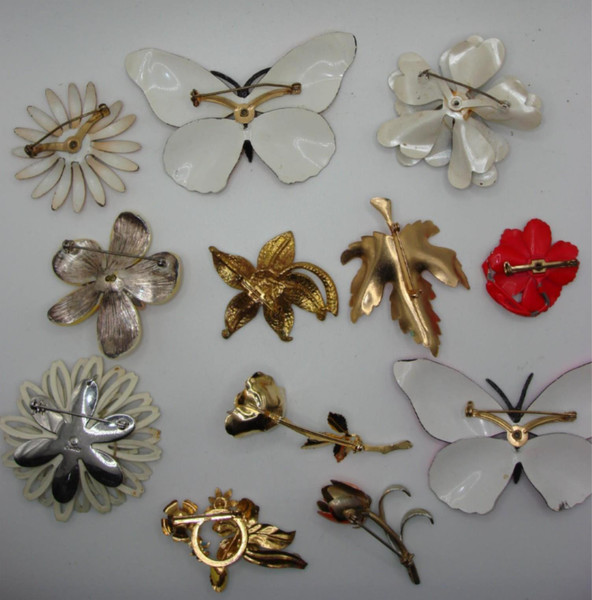 Vintage Enamel Butterfly & Flower Pins (Set of 12) - Rare Butterflies Included
