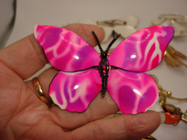 Vintage Enamel Butterfly & Flower Pins (Set of 12) - Rare Butterflies Included