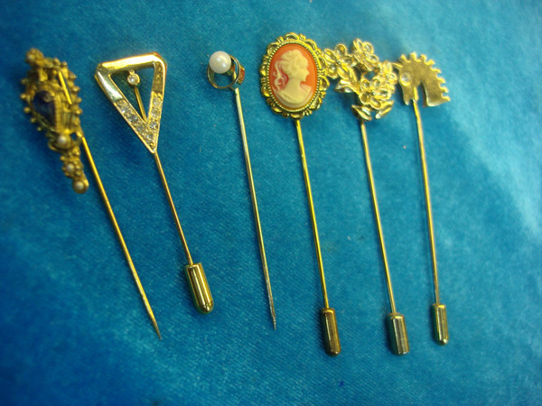 Vintage Stick Pin Collection (6 Pieces) - Unique & Charming
