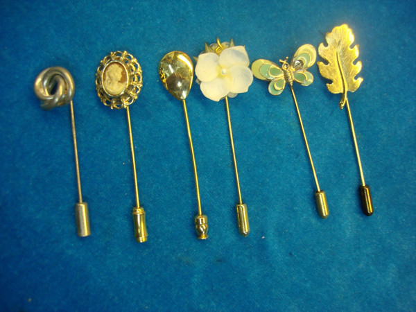 Vintage Stick Pin Lot of 6 - Unique Collectible Enamel Pins