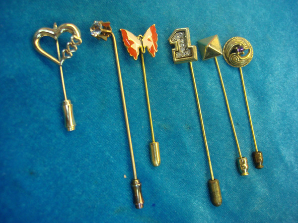 Vintage Stick Pin Collection (6 Unique Pins) - Estate Find - Pretty Designs