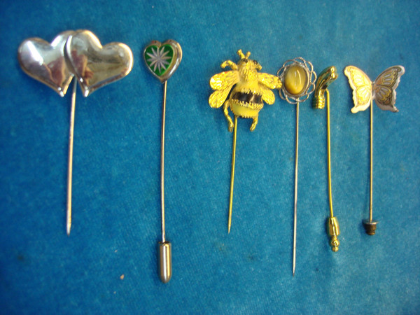 Vintage Stick Pin Lot of 6 | Unique Estate Collection | Variety of Designs