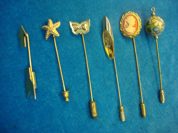 Vintage Stick Pins (Set of 6) - Unique & Pretty Designs