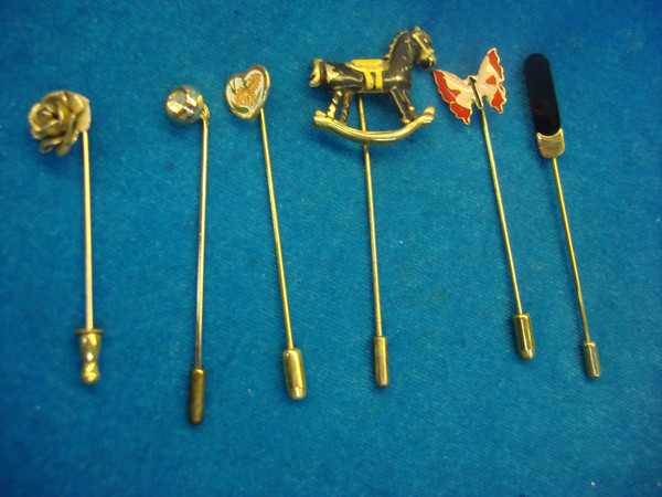 Vintage Stick Pin Collection (6 Unique Pins) - Finger Protector Ends