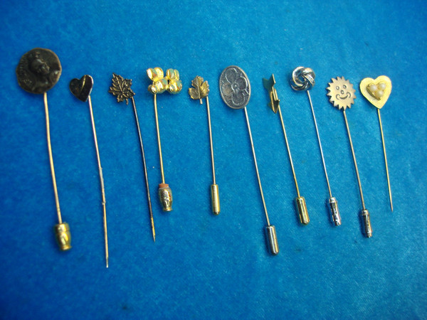 Vintage Stick Pin Collection (10 Unique Pins) - Estate Sale Finds