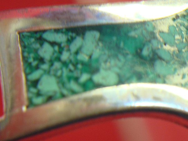 Vintage Mexico Sterling Silver Turquoise Hinged Bangle Bracelet - Red Enamel Floral Design