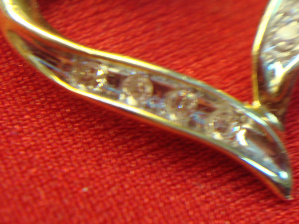 10K Yellow Gold Diamond Heart Slide Pendant - Petite & Sparkling
