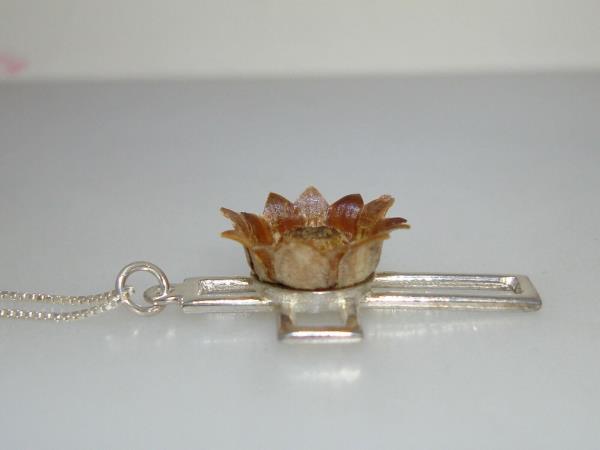 Sterling Silver Blessing Flower Cross Pendant Necklace - Blooms for 25 Years! (935 IL, Israel)