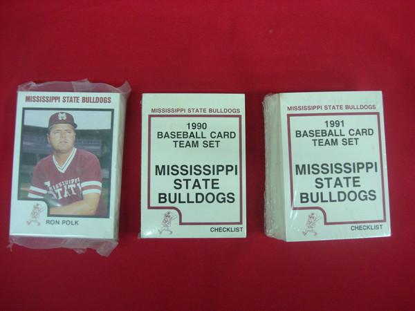 Vintage Mississippi State Bulldogs Baseball Card Sets (1988-1991) Featuring Clark & Palmeiro - Factory Sealed