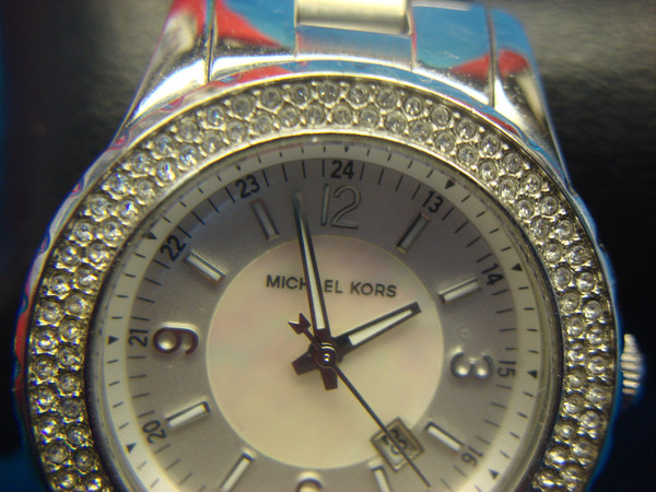 Michael Kors MK-5401 Women's Watch - MOP Dial, Stainless Steel Bracelet & CZ Stones