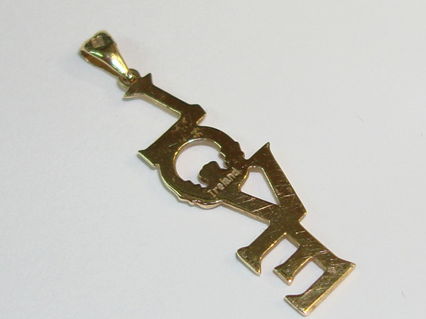 14K Gold Claddagh Love Pendant | Signed Ireland | Celtic Design  