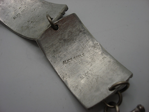Vintage Alice Seely Pewter Bracelet (2000) - Artisan Crafted, Estate Find