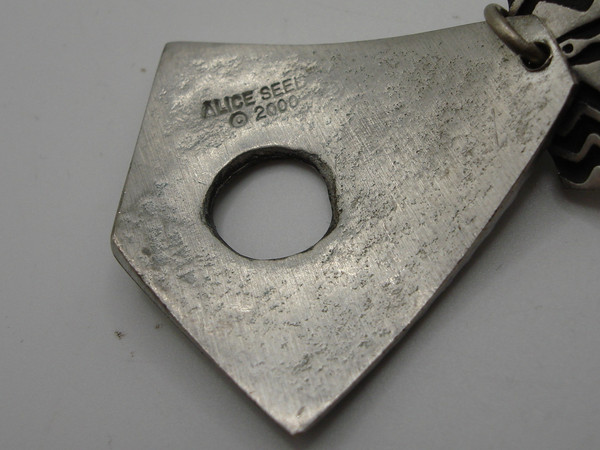 Vintage Alice Seely Pewter Bracelet (2000) - Artisan Crafted, Estate Find