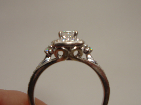KAY JEWELERS 14K Solid Gold Wedding Ring Set - Princess Cut Diamond Engagement & Matching Band (Size 7.5/6.5)
