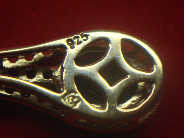 Sterling Silver Oval Topaz Pendant w/ White Topaz Accents & 18