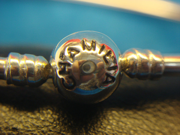 Camilia Sterling Silver Bangle Bracelet w/ Swarovski Crystals - 7