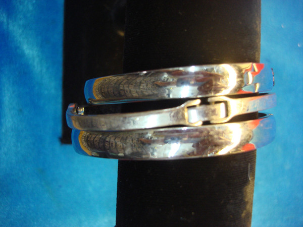 Set of 3 Sparkling Hinged Bangle Bracelets - Triple Bling, Pre-Owned