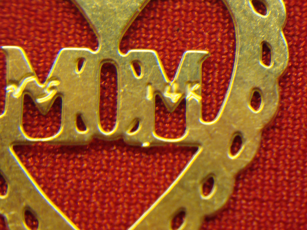 14K Yellow Gold Mom Heart Charm Pendant - Petite, Engraved Gift for Mother