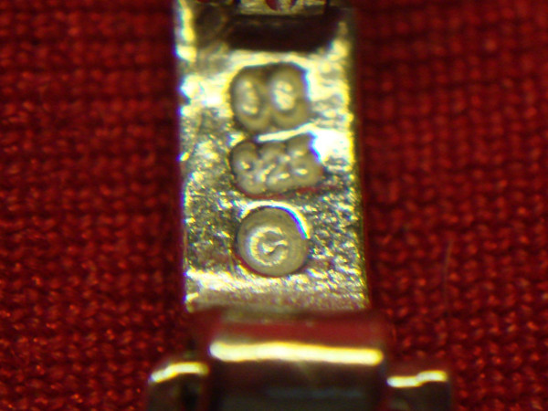 Sparkling Sterling Silver Bracelet with Square Clear Stones - Pre-Owned (7.5 inch)