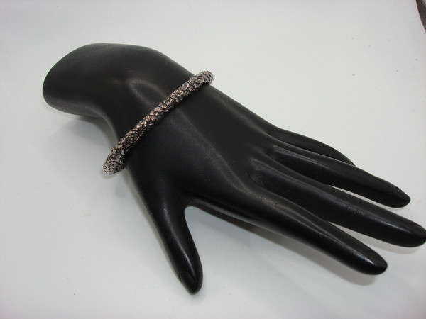 John Hardy Forget Me Knot Sterling Silver Hinged Bangle Bracelet (Signed Jai, 925)
