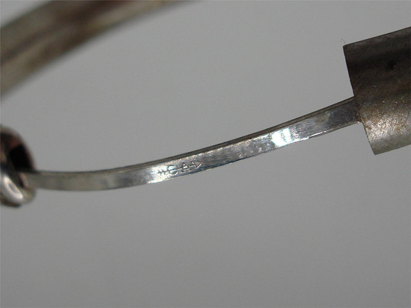 Vintage Signed Carl Art Matte Silver Bangle Bracelet - Hinged & Engraved