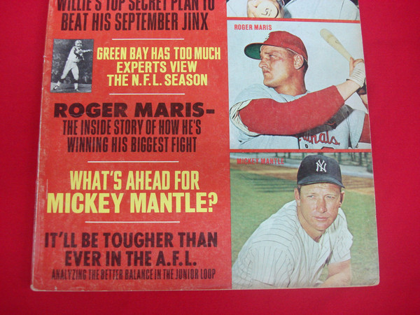 Vintage SPORT WORLD Magazine Oct 1967 - Willie Mays, Roger Maris & Mickey Mantle