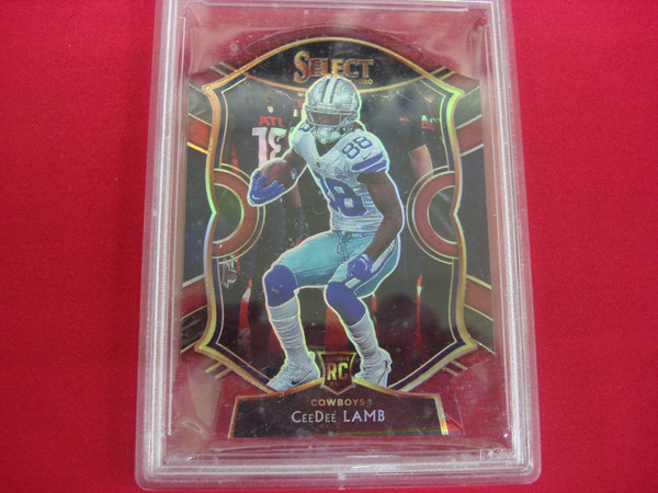 PSA 9 CeeDee Lamb 2020 Panini Select Maroon Prizm Die-Cut Football Card #57